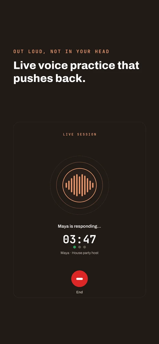Live practice session with feedback